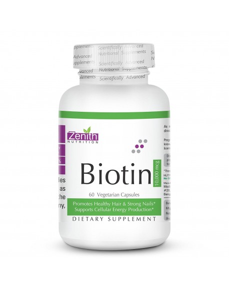 Zenith Nutrition Biotin 10000 mcg - 60 caps