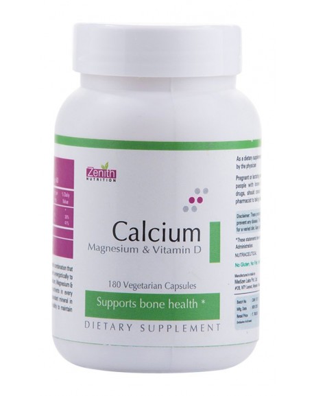 Zenith Nutrition Calcium + Magnesium + Vitamin D - 180 Capsules