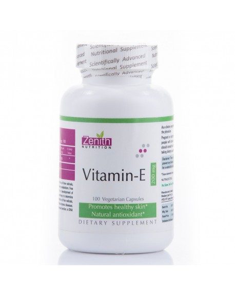 Zenith Nutrition Vitamin-E 200mg - 100 Capsules
